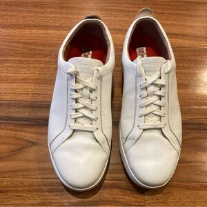 Fitflop Rally White Leather golden Detail Sneakers Women Sz 9LightWeight.